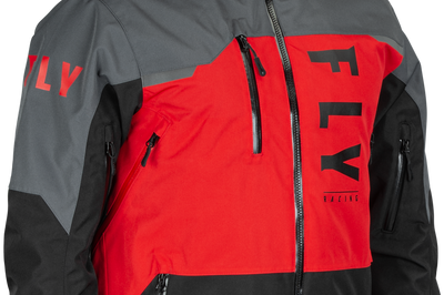 Fly Racing Carbon Jacket Black/grey/hi-vis Xl - Black/Grey/Red / 2X-Large - Apparel Collection