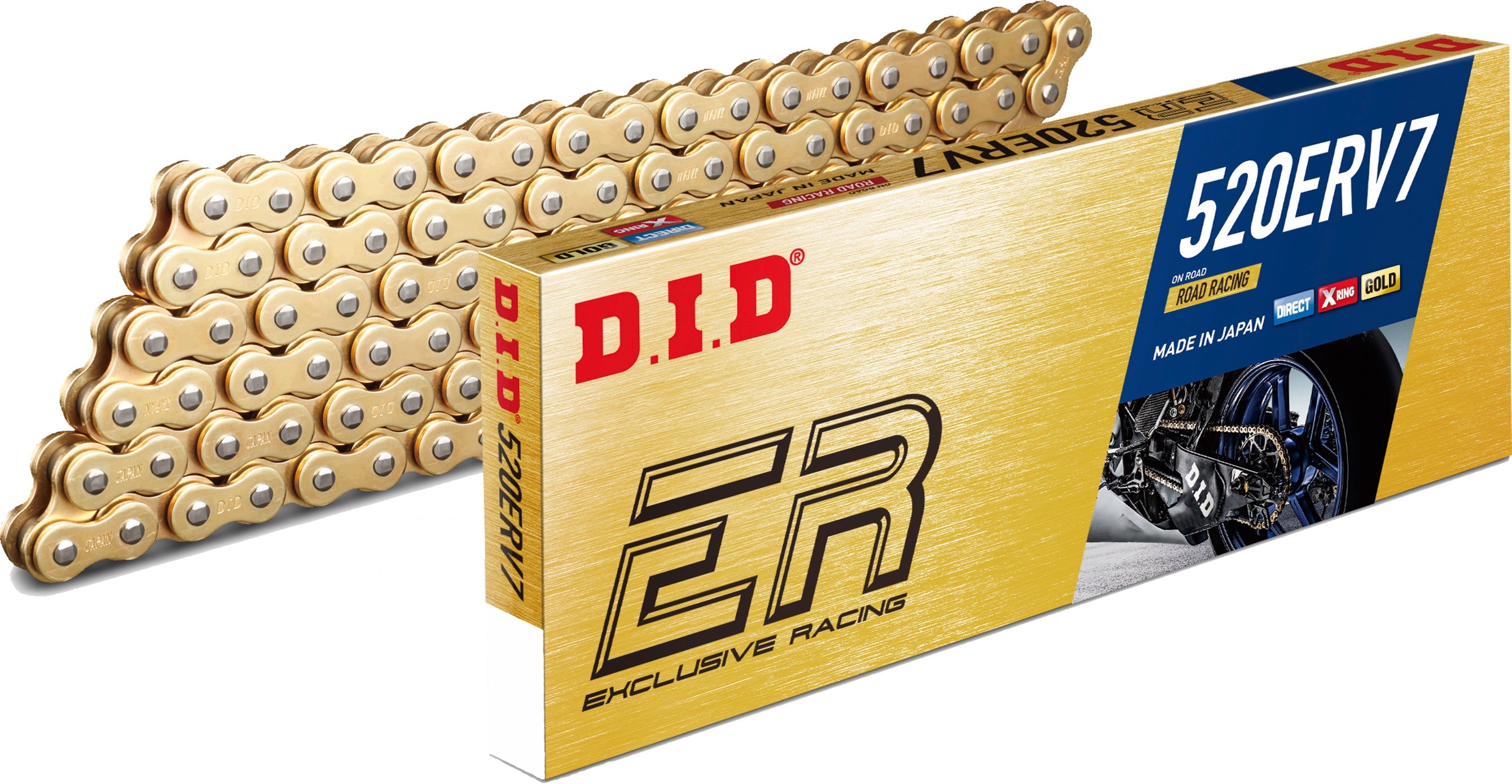D.I.D Chain 520erv7 118l Gold/Gold