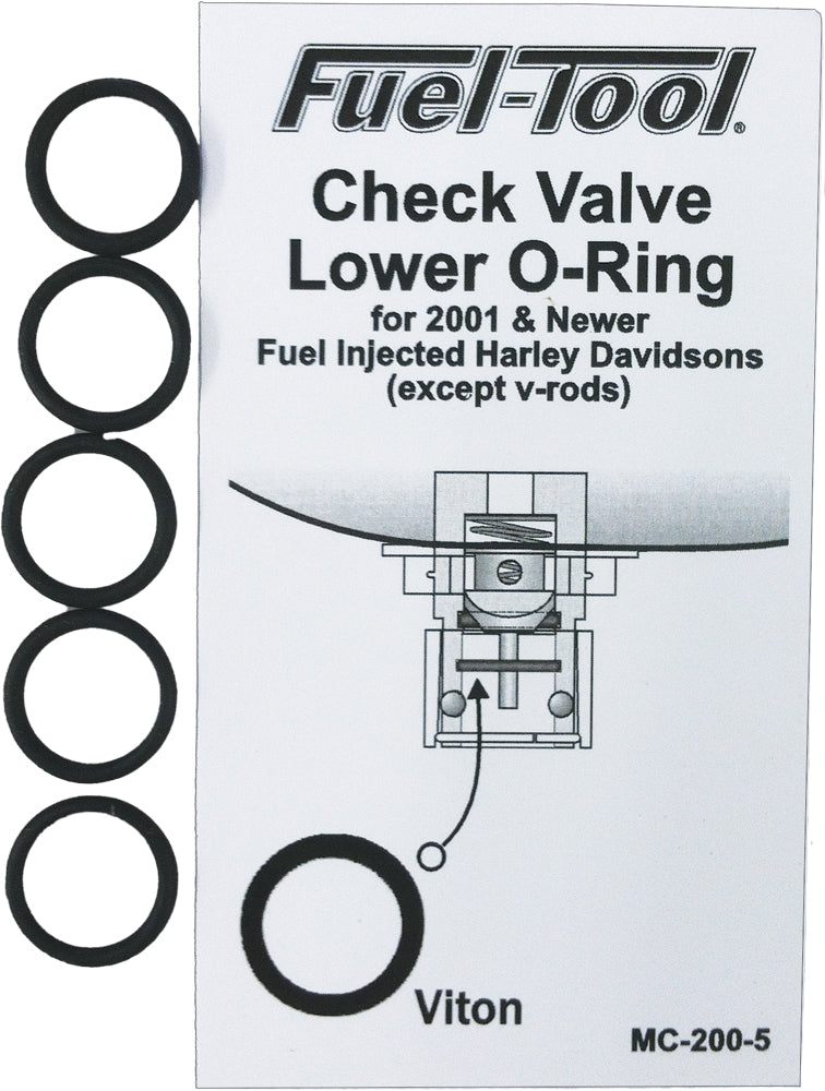 Fuel Tool Check Valve Lower O-rings 5/pk - Harddrive Products