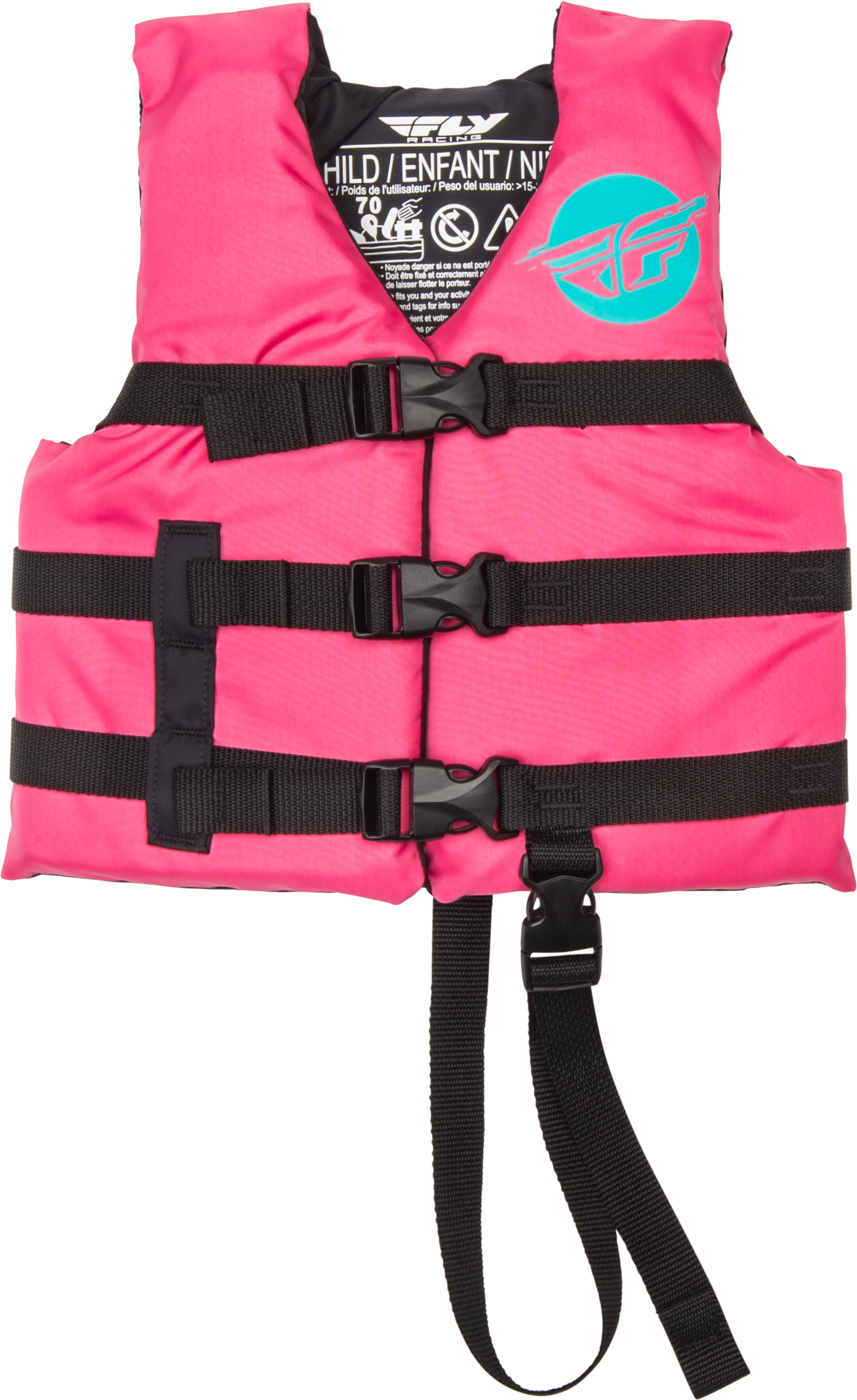 Fly Racing Child Flotation Vest Grey/black - Neon Pink/Teal / Watercraft Collection