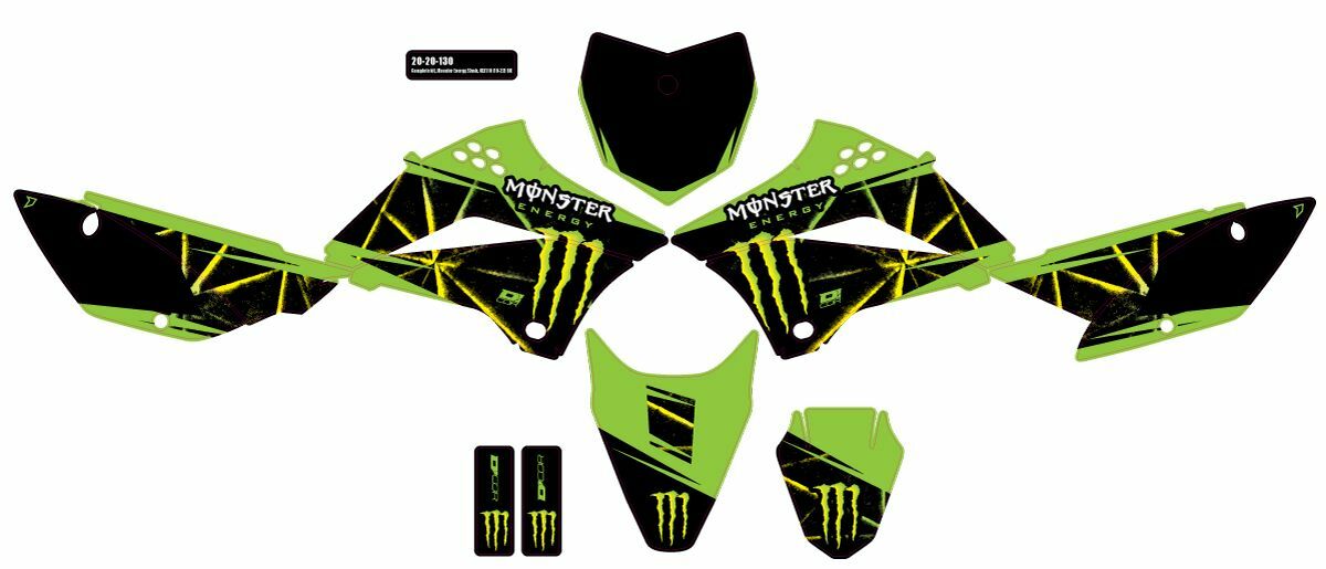 D-cor Cmplt Kit Monster Energy Slash White Bg - Black - Offroad Collection