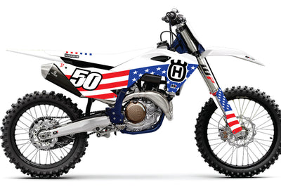 D-COR Comp Kit Usa 25 Husqvarna Tc/Fc 125 450 Wht Bg - Graphics/Decals