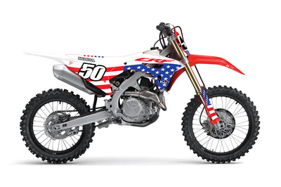 D-COR Comp Kit Usa Honda Crf250r/450r Wht Bg - Graphics/Decals