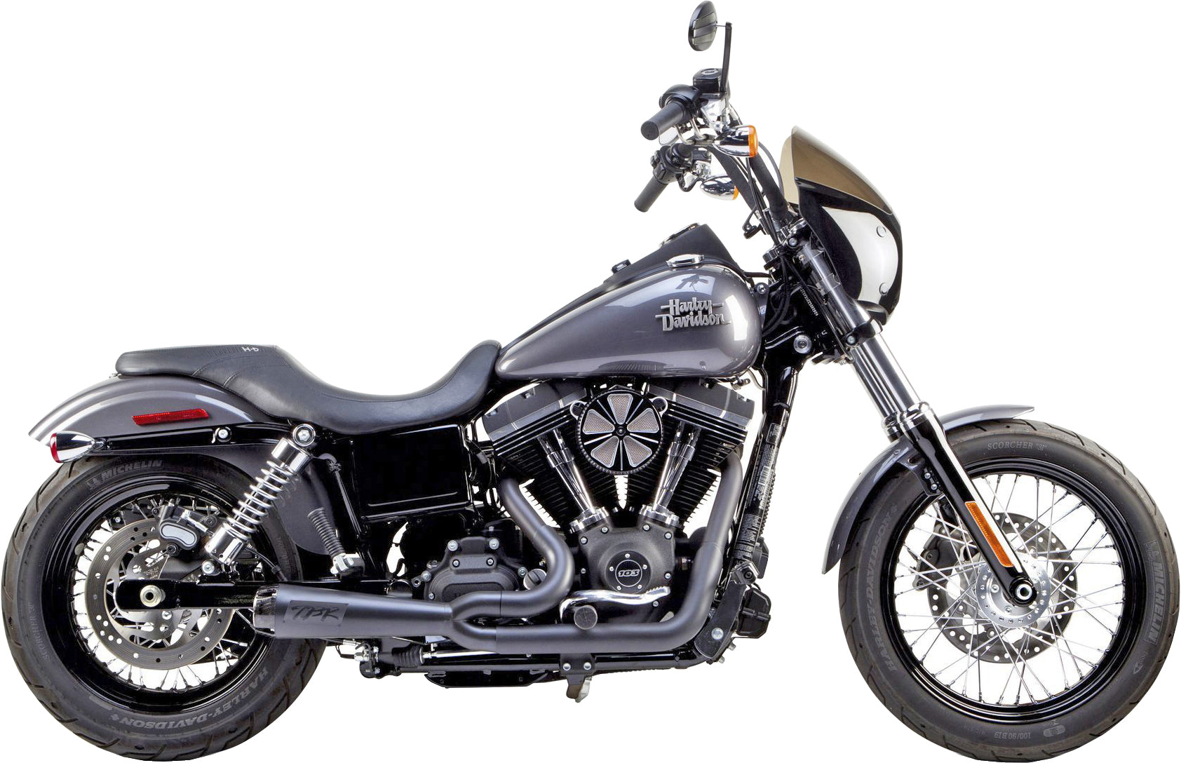 Tbr Comp S 2in1 Exhaust Dyna Black W/cf End Cap - Harddrive Products