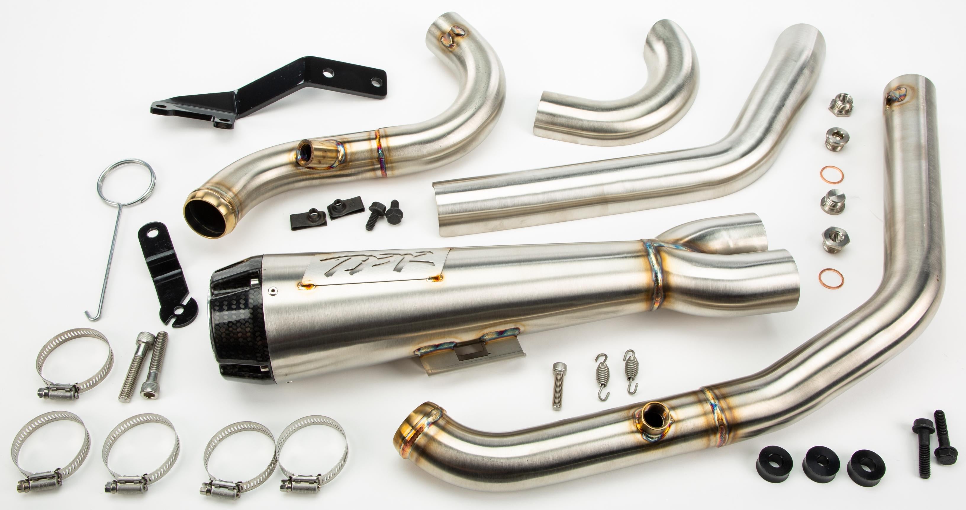 Tbr Comp S 2in1 Exhaust Flsb/flhc Brushed W/cf End Cap - Harddrive Products