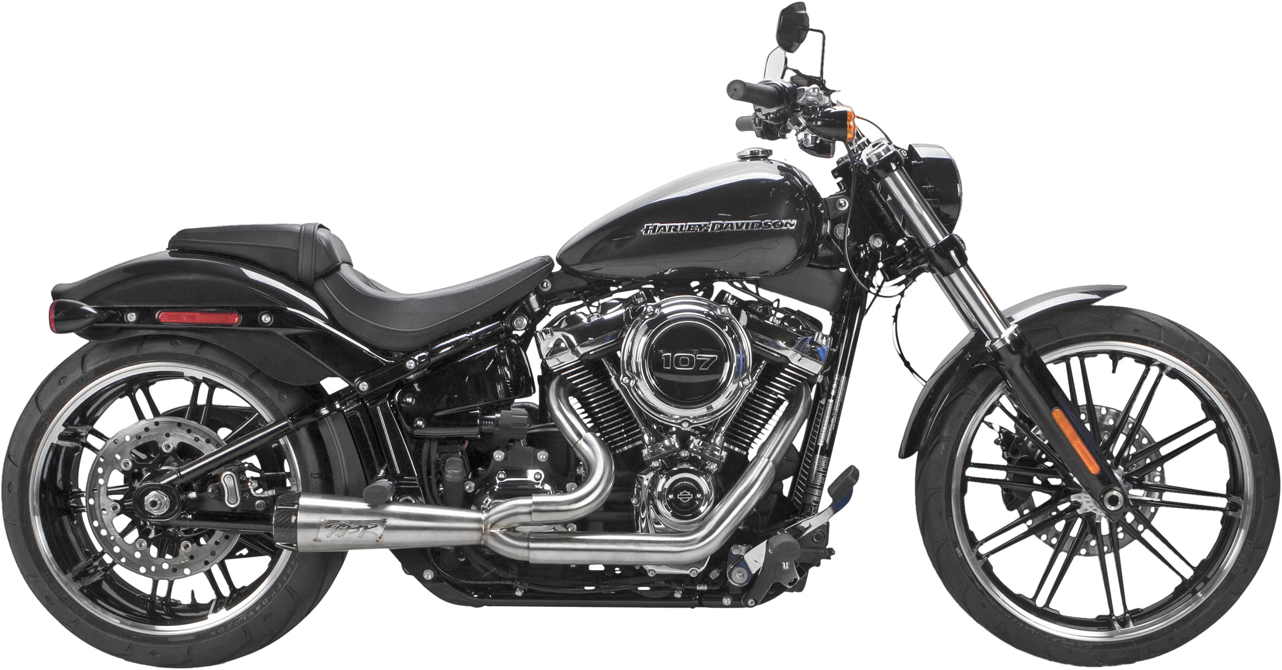 Tbr Comp S 2in1 Exhaust Softail Brushed W/carbon End Cap - Harddrive Products