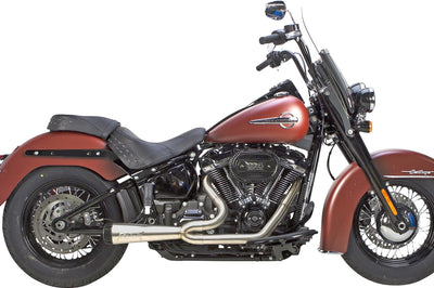 Tbr Comp S 2in1 Exhaust Softail Brushed W/carbon End Cap - Harddrive Products