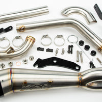Tbr Comp S 2in1 Exhaust Softail W/turnout Brushed - Harddrive Products