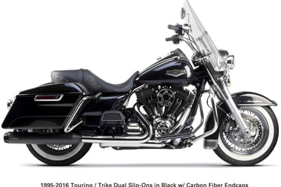TBR Comp S Slip On Tc Flh/Flt Black W/Cf End Cap - Exhaust