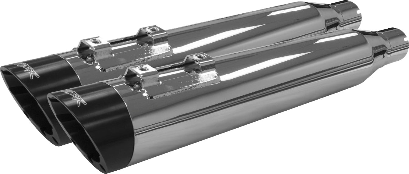 Tbr Comp S Slip-on Touring M8 Chrome W/slash Black End Cap - Harddrive Products