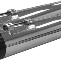 Tbr Comp S Slip-on Touring M8 Chrome W/slash Black End Cap - Harddrive Products