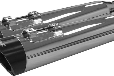 Tbr Comp S Slip-on Touring M8 Chrome W/slash Black End Cap - Harddrive Products