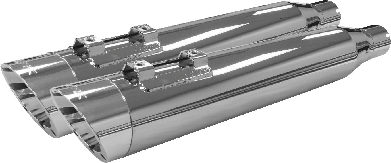 Tbr Comp S Slip-on Touring M8 Chrome W/slash Polished Cap - Harddrive Products