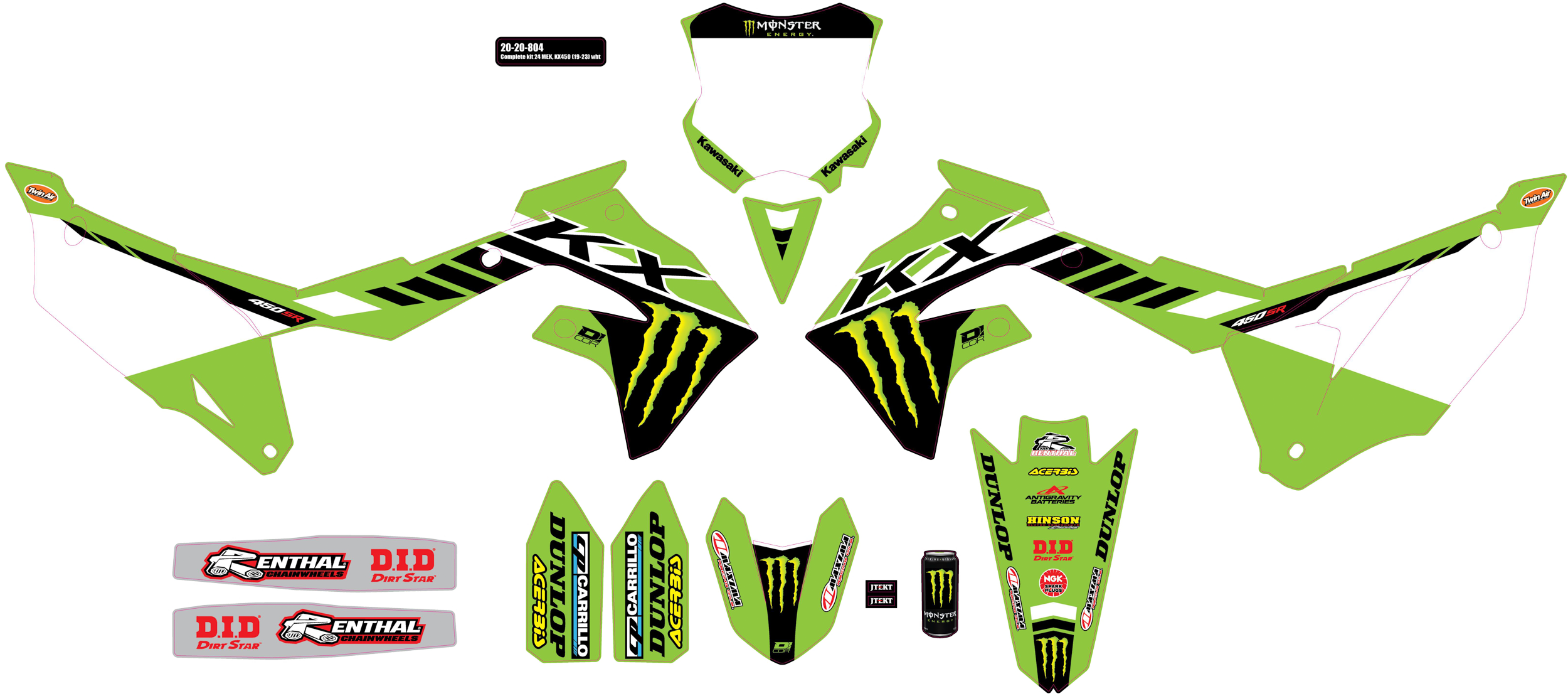 D-cor Complete Graphic Kit Kawasaki - Offroad Collection