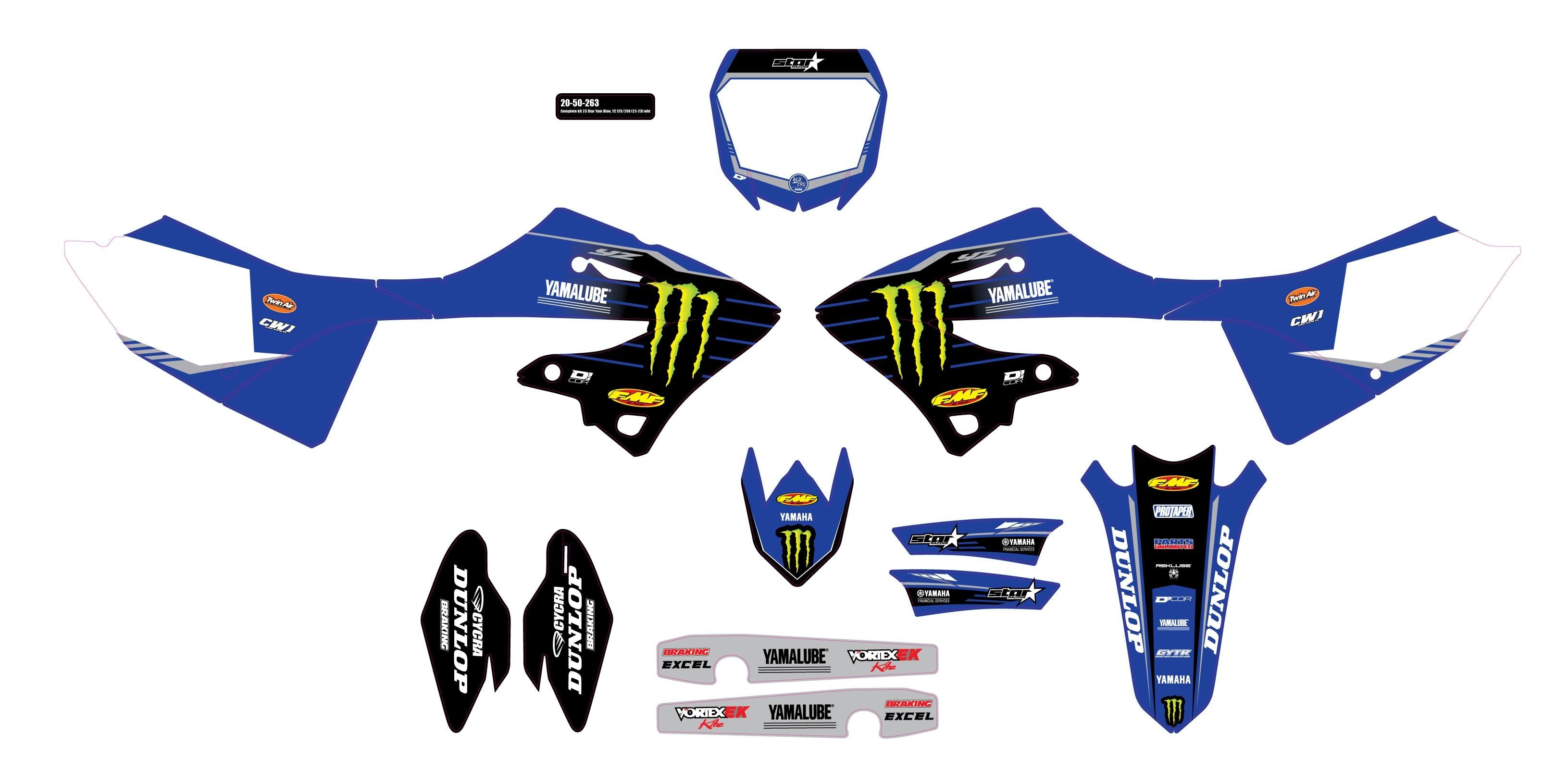 D-cor Complete Kit 23 Blue Mey Yzf 450 Wht Bg - White