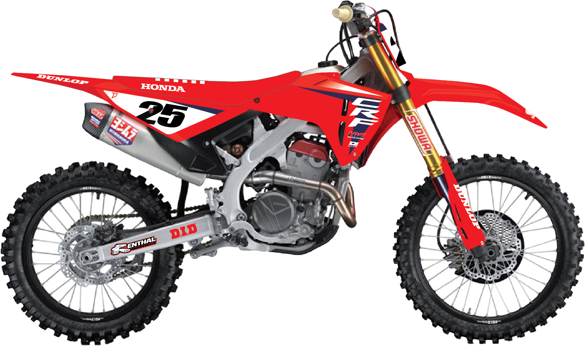 D-COR Complete Kit 25 Hrc Crf 450r (21 24) Wht Bg - Graphics/Decals