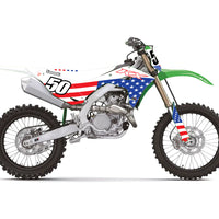 D-COR Complete Kit Usa Kawasaki Kx250/450 Wht Bg - Graphics/Decals