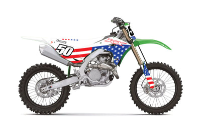 D-COR Complete Kit Usa Kawasaki Kx250/450 Wht Bg - Graphics/Decals