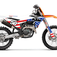 D-COR Complete Kit Usa Ktm Sx/F 125 250 Wht Bg - Graphics/Decals