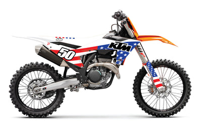 D-COR Complete Kit Usa Ktm Sx/F 125 250 Wht Bg - Graphics/Decals
