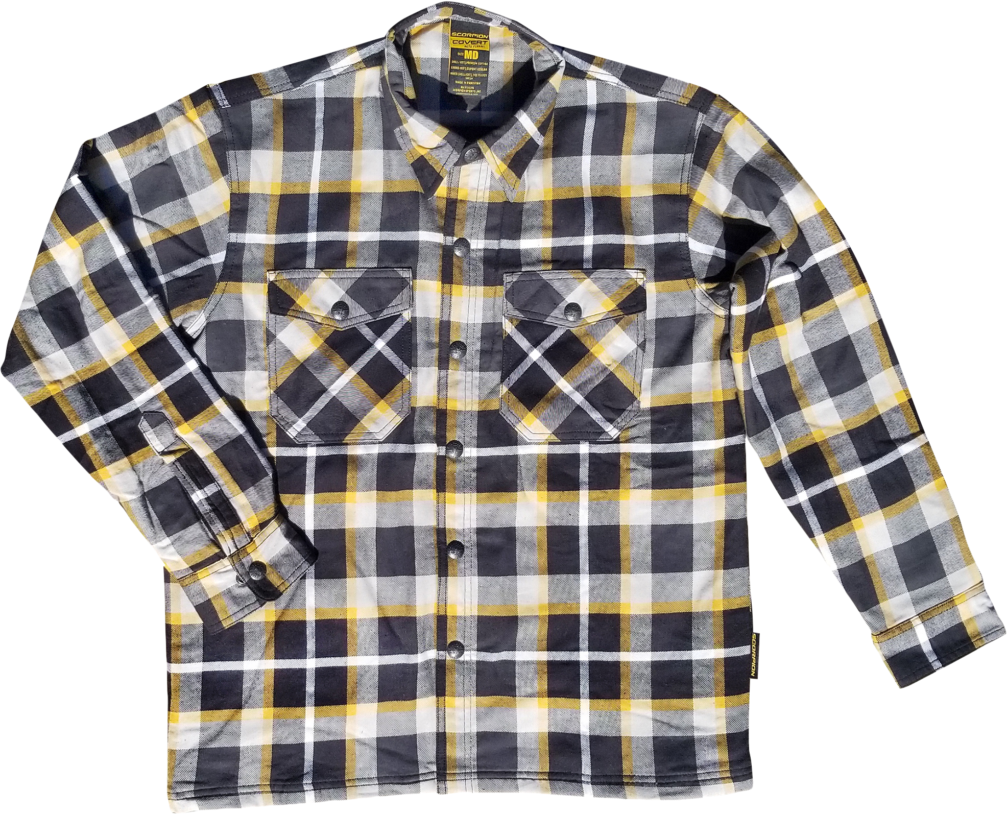 Scorpion Exo Covert Flannel White/yellow Xl - White/Yellow / 2X-Large - Harddrive Products