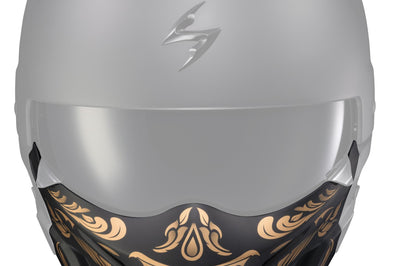 Scorpion Exo Covert X Face Mask Marauder Matte Black - Black/Gold - Harddrive Products