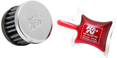 K&n Crankcase Vent Air Filter Direct Mount Chrome Top - Harddrive Products