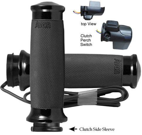 Avon Custom Contour Fbw Heated Grips 15-up Fltr Chrome - Black - Harddrive Products