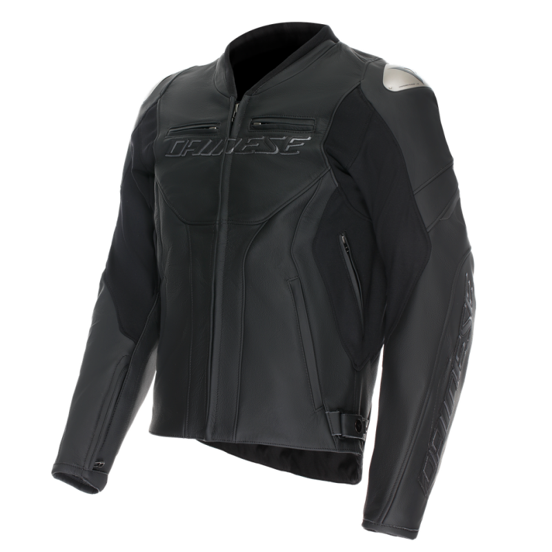 Dainese Racing 5 Leather Jacket Black/Black/Black Size - 48 - Apparel