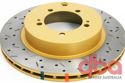 DBA 03-05 Evo 8/9 Rear Drilled & Slotted 4000 Series Rotor - Brakes Rotors Pads