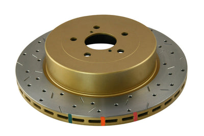 DBA 04-07 WRX/STI Turbo 10 Stud Hole Rear Drilled & Slotted 4000 Series Rotor - Brakes Rotors Pads