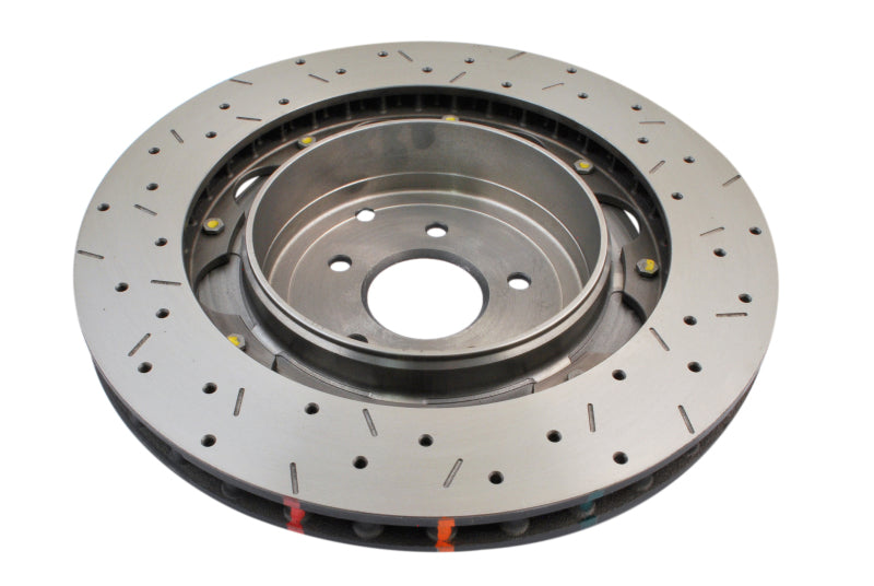 DBA 09 + Nissan GTR R-35 Rear Drilled & Slotted 5000 Series 2 Piece Rotor Assembled w/ Black Hat (Ava - Brakes Rotors