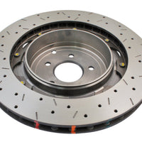 DBA 09 + Nissan GTR R-35 Rear Drilled & Slotted 5000 Series 2 Piece Rotor Assembled w/ Black Hat (Ava - Brakes Rotors