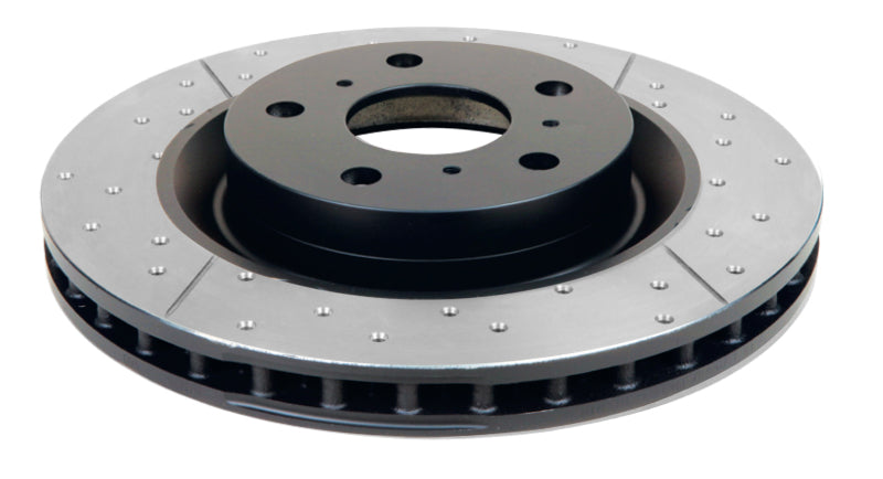 DBA 11-14 Ford Mustang GT (w/Standard Brakes) 3.7L Front Drill & Slot Street Series Rotor w/Blk Hat - Brakes Rotors Pads