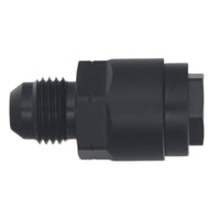 DeatschWerks 6AN Male Flare to 1/4in Female EFI Quick Connect Adapter - Anodized Matte Black - Fuel Delivery