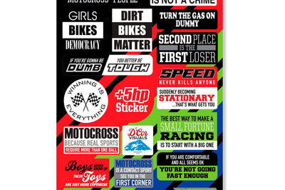 D-cor Decal Sheet Moto Talk 2 4 Mil - Offroad Collection