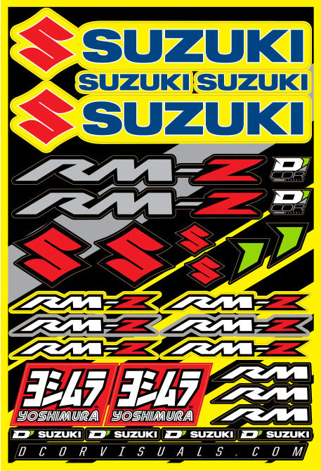 D-cor Decal Sheet Suzuki Rmz 12’’x18’’ - Offroad Collection