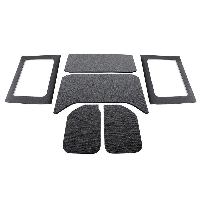 DEI 11-18 Jeep Wrangler JK 4-Door Boom Mat Complete Headliner Kit - 6 Piece - Black - Roofs & Roof Accessories
