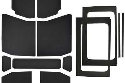 DEI 18-23 Jeep Wrangler JL 4-Door Boom Mat Complete Headliner Kit - 13 Piece - Black Leather Look - Roofs & Roof