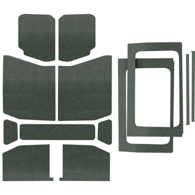 DEI 18-23 Jeep Wrangler JL 4-Door Boom Mat Complete Headliner Kit - 13 Piece - Gray - Roofs & Roof Accessories