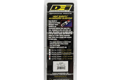 DEI Heat Sheath 1-1/4in I.D. x 3ft - Aluminized Sleeving - Sewn Edge - Engine Components