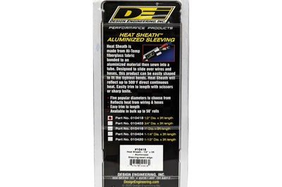 DEI Heat Sheath 1/2in I.D. x 3ft - Aluminized Sleeving - Sewn Edge - Engine Components