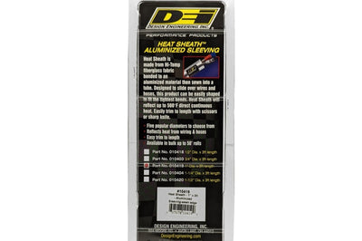 DEI Heat Sheath 1in x 3ft - Aluminized Sleeving - Sewn Edge - Engine Components