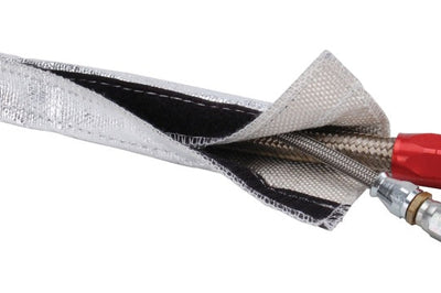 DEI Heat Shroud 3/4in I.D. x 3ft - Aluminized Sleeving - Hook and Loop Edge - Cooling
