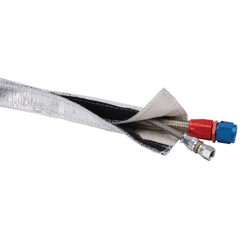 DEI Heat Shroud 3/4in I.D. x 3ft - Aluminized Sleeving - Hook and Loop Edge - Cooling