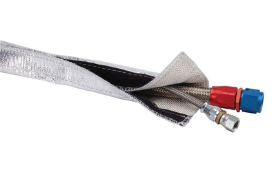 DEI Heat Shroud 3/4in I.D. x 3ft - Aluminized Sleeving - Hook and Loop Edge - Cooling