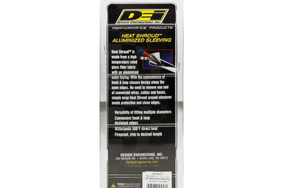 DEI Heat Shroud 3/4in I.D. x 3ft - Aluminized Sleeving - Hook and Loop Edge - Cooling