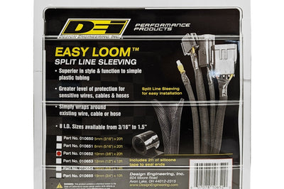 DEI Split Wire Sleeve Easy Loom 10mm-3/8in x 20 Black - Engine Components