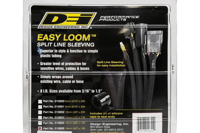 DEI Split Wire Sleeve Easy Loom 19mm-3/4in x 10 Black - Engine Components