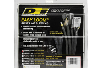 DEI Split Wire Sleeve Easy Loom 5mm-3/16in x 20 Black - Engine Components
